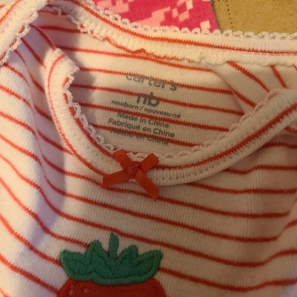 ♡ 2 Piece BABY BUNDLE ♡ Cammo Stripes Strawberries - Picture 4 of 10